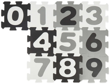 Puzzelmat Cijfers zwart wit 10-delig Kleurrijk