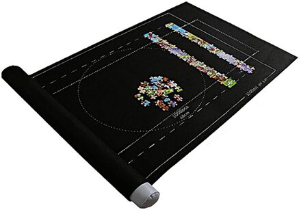 Puzzels Mat Jigsaw Roll Voelde Mat Speelkleed Verpakking Grote Voor Tot 1500 Stuks Puzzel Accessoires Draagbare Reizen opbergtas zwart