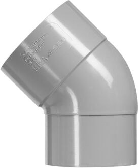 Pvc Bocht 1x Lijmmof 40mm 45° Grijs
