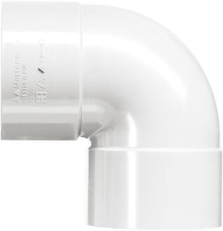 Pvc Bocht Ø40mm 90° 2xlijmmof Wit