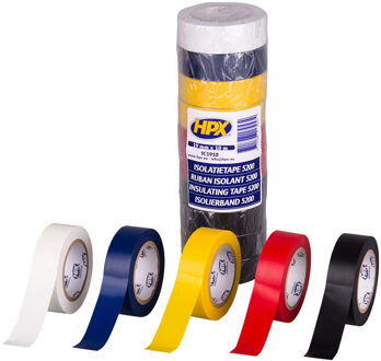 PVC isolatietape | Gemengd | 19mm x 10m | set van 10 - IC1910 | 12 stuks IC1910