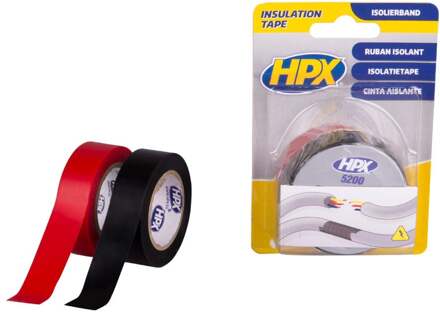 PVC isolatietape | Zwart | + Rood | 19mm x 10m - IT1910 | 20 stuks IT1910