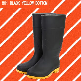 Pvc Landbouw Laarzen Lichtgewicht Veiligheid Regenlaars Waterdichte Antislip Werkschoenen Plastic Regen Laarzen Voor Mannen Zwart Geel Zool 40