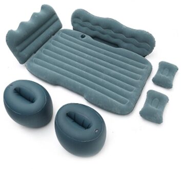 Pvc Massaal Auto Opblaasbare Bed Set Afneembare Portable Air Kussen Achterbank Sleep Rest Matras 135x90cm blauw