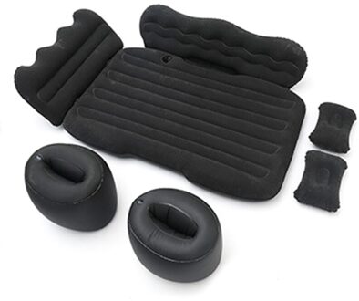 Pvc Massaal Auto Opblaasbare Bed Set Afneembare Portable Air Kussen Achterbank Sleep Rest Matras 135x90cm zwart