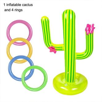 Pvc Opblaasbare Cast Ring Speelgoed 1 Opblaasbare Cactus En 4 Ringen Outdoor Zwemmen Drijvende Zwembad Spel Opblaasbare Cactus Speelgoed
