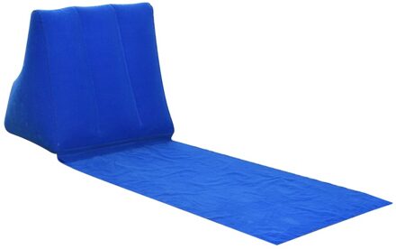 Pvc Opblaasbare Strand Mat Camping Lounger Terug Kussen Driehoek Kussen Stoel Reizen Matras blauw
