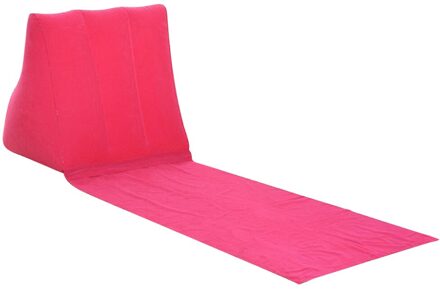Pvc Opblaasbare Strand Mat Camping Lounger Terug Kussen Driehoek Kussen Stoel Reizen Matras roze