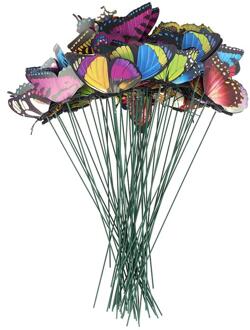 Pvc Simulatie Vlinder Staaf Bloempot Vaas Groene Plant Decoratie Beeldjes Plastic Ambachten Voor Bloempot Vaas Garden-50pc 50stk