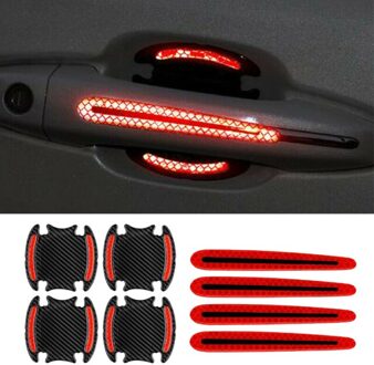 Pvc Strips 8Pcs Reflecterende Stickers Deurklink Kom Anti-Kras Film rood
