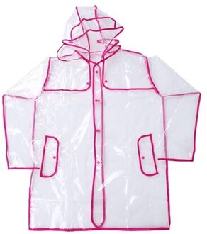 Pvc Transparante Regenjas Vinyl Waterdichte Regenjas Outdoor Reizen Track Hooded Poncho Regenjas Dames Regenjas Roze