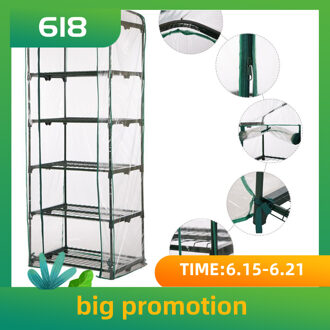 Pvc Warm Tuin Tier Mini Huishoudelijke Plant Kas Cover Waterdicht Anti-Uv Beschermen Tuin Planten Bloemen Zonder Houder 5 floor