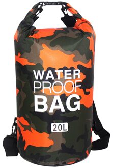 Pvc Waterdichte Dry Bag Camouflage Outdoor Duiken Zeilen Kano 'S Unisex Rugzak Water Rafting Rivier Trekking Opslag Rugzak 20L