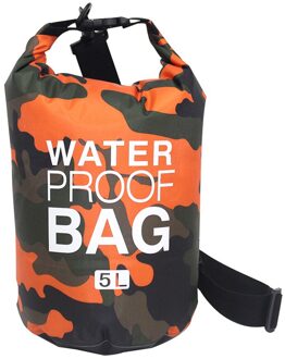 Pvc Waterdichte Dry Bag Camouflage Outdoor Duiken Zeilen Kano 'S Unisex Rugzak Water Rafting Rivier Trekking Opslag Rugzak 5L