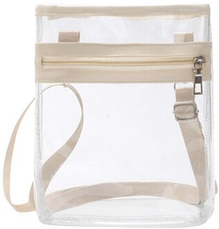 PVC Women Bag Street Transparent Convenient Carry Face Mask Hand Sanitizer Clutch Shoulder Bag Personality Messenger Bag Beige