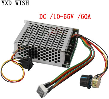 PWM Motor Speed Controller DC 10-55V 60A Speed Controller CW CCW Reversible Switch Digital Display 12 V Motor Speed Controller
