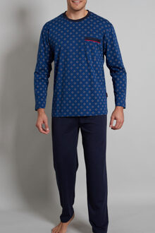 Pyjama blauw met rechte pijpen - XL
