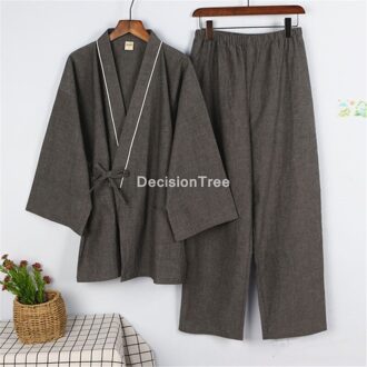 Pyjama Mannen Nachtkleding Japanse Kimono Pyjama Sets Shorts Homewear Badjas Losse Badjassen V-hals Kimono Pijama color1 / L