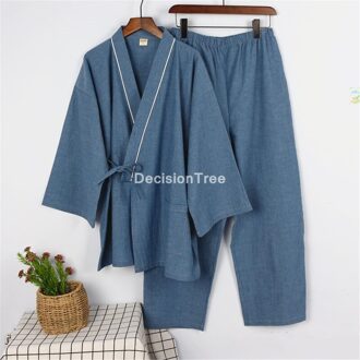 Pyjama Mannen Nachtkleding Japanse Kimono Pyjama Sets Shorts Homewear Badjas Losse Badjassen V-hals Kimono Pijama color2 / L