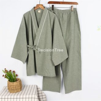 Pyjama Mannen Nachtkleding Japanse Kimono Pyjama Sets Shorts Homewear Badjas Losse Badjassen V-hals Kimono Pijama color3 / Xl