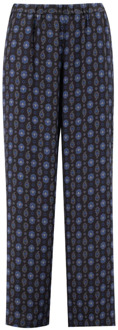 Pyjama Print Leren Broek Aspesi , Blue , Dames - M,Xs