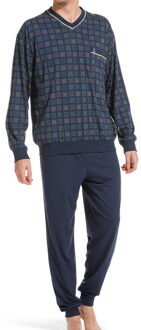pyjama V-hals met boorden groen - XL
