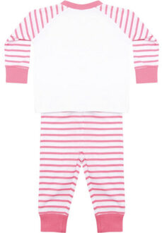 Pyjamaset met lange mouwen en gestreepte raglan voor baby's - maat 80 Roze