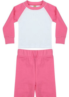 Pyjamaset voor kinderen/kinderen met lange mouwen - maat 68 Roze