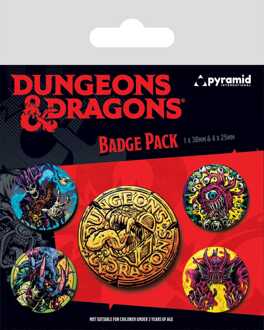 Pyramid International Dungeons & Dragons Pin-Back Buttons 5-Pack Beastly