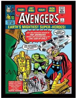 Pyramid International Marvel Collector Print Framed Poster Avangers vs. Loki Comic
