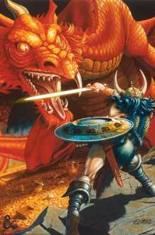 Pyramid International Poster Dungeons & Dragons Classic Red Dragon Battle 61x91,5cm Multikleur