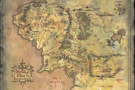 Pyramid International Poster The Lord of the Rings Middle Earth Map 91,5x61cm Multikleur