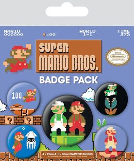 Pyramid International Super Mario Badge Set (Pack of 5) (Multicoloured)