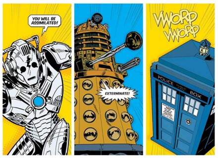 Pyramid Kunstdruk Doctor Who - Comic Sections 80x60cm Divers - 80x60 cm