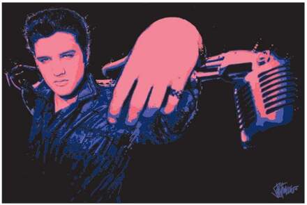 Pyramid Kunstdruk Elvis Presley - Microphone 40x50cm Divers - 40x50 cm