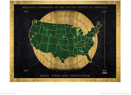 Pyramid Kunstdruk Fantastic Beasts - Hex indicator map 40x50cm Divers - 40x50 cm