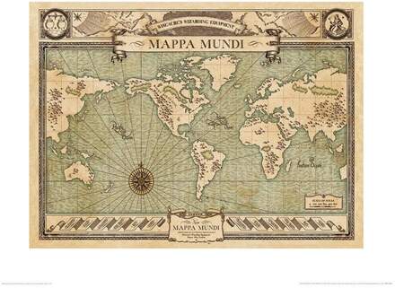 Pyramid Kunstdruk Fantastic Beasts - Mappa Mundi 50x40cm Divers - 50x40 cm