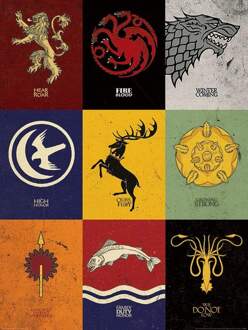 Pyramid Kunstdruk Game of Thrones - Sigils 60x80cm Divers - 60x80 cm