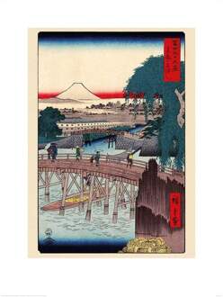 Pyramid Kunstdruk Hiroshige - Ichkoku Bridge in the Eastern Capital 60x80cm Divers - 60x80 cm