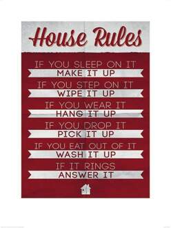 Pyramid Kunstdruk House Rules 60x80cm Divers - 60x80 cm