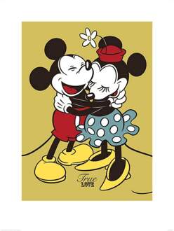 Pyramid Kunstdruk Mickey and Minnie Mouse - True Love 60x80cm Divers - 60x80 cm