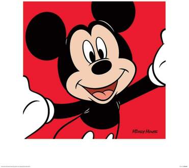Pyramid Kunstdruk Mickey Mouse - Red 40x40cm Divers - 40x40 cm