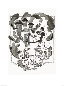 Pyramid Kunstdruk Mickey Mouse - Steamboat Willie Steam 60x80cm Divers - 60x80 cm