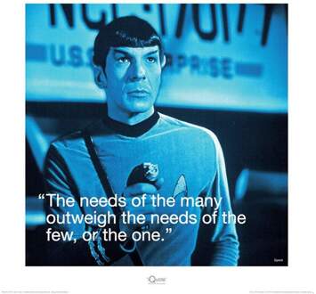 Pyramid Kunstdruk Star Trek - Spock iQuote 40x40cm Divers - 40x40 cm