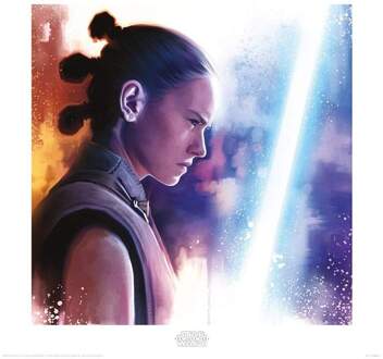 Pyramid Kunstdruk Star Wars - The Last Jedi Rey Lightsaber Paint 40x40cm Divers - 40x40 cm