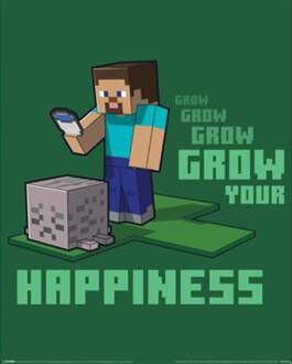Pyramid Poster Minecraft - Grow Your Happinenss 40x50cm Divers - 40x50 cm