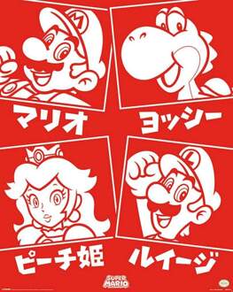 Pyramid Poster Super Mario Japanese Characters 40x50cm Divers - 40x50 cm