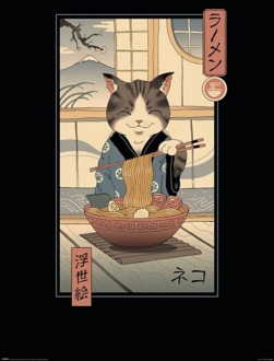 Pyramid Poster Vincent Trinidad - Neko Ramen Ukiyoe 61x91,5cm Divers - 61x91.5 cm