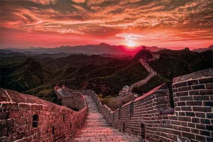 Pyramid The Great Wall Of China Sunset Poster 91,5x61cm