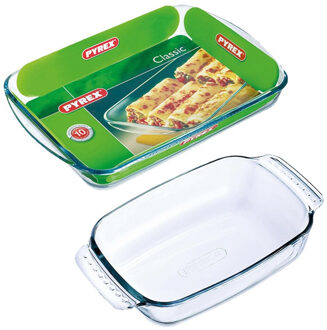 Pyrex 2x Glazen ovenschalen 1,2 en 3,7 liter